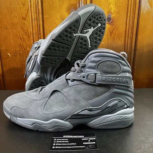 Air Jordan 8 Retro Wolf Grey Cool Grey 305381-014 Size 12 Men NO BOX Grey Suede main image 9